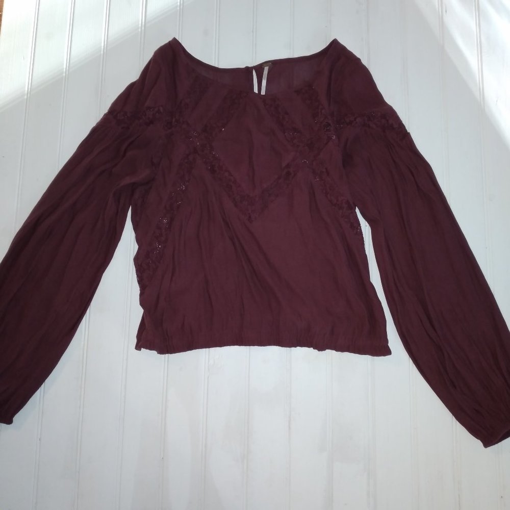 Free people Geometry Lesson peasant blouse Top - Picture 9 of 11